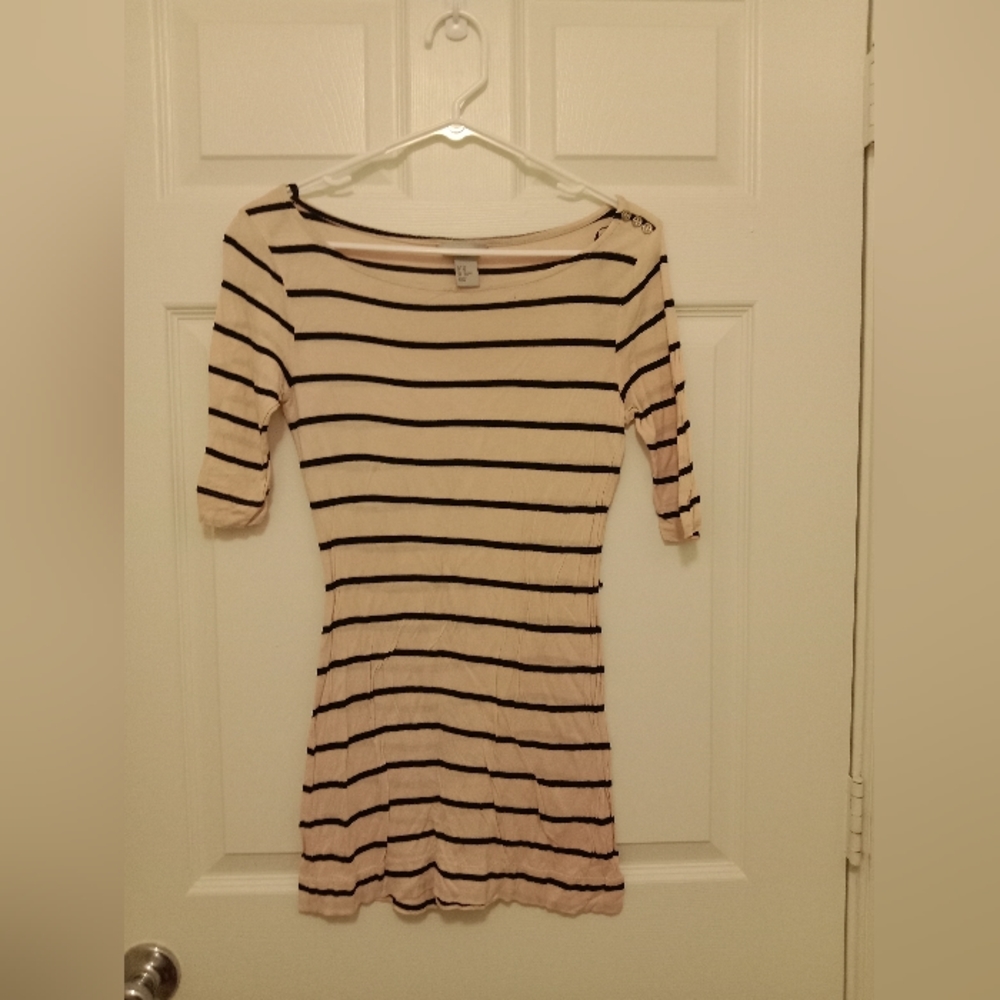 H&M Cute Pink & Black Stripes Top